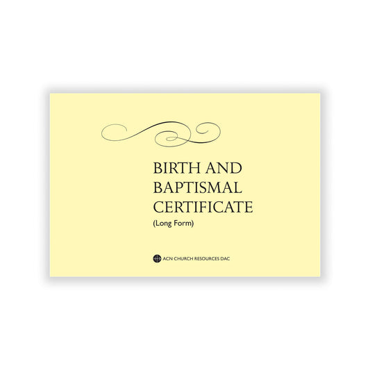Long-form book of birth and baptism certificates for detailed parish records.