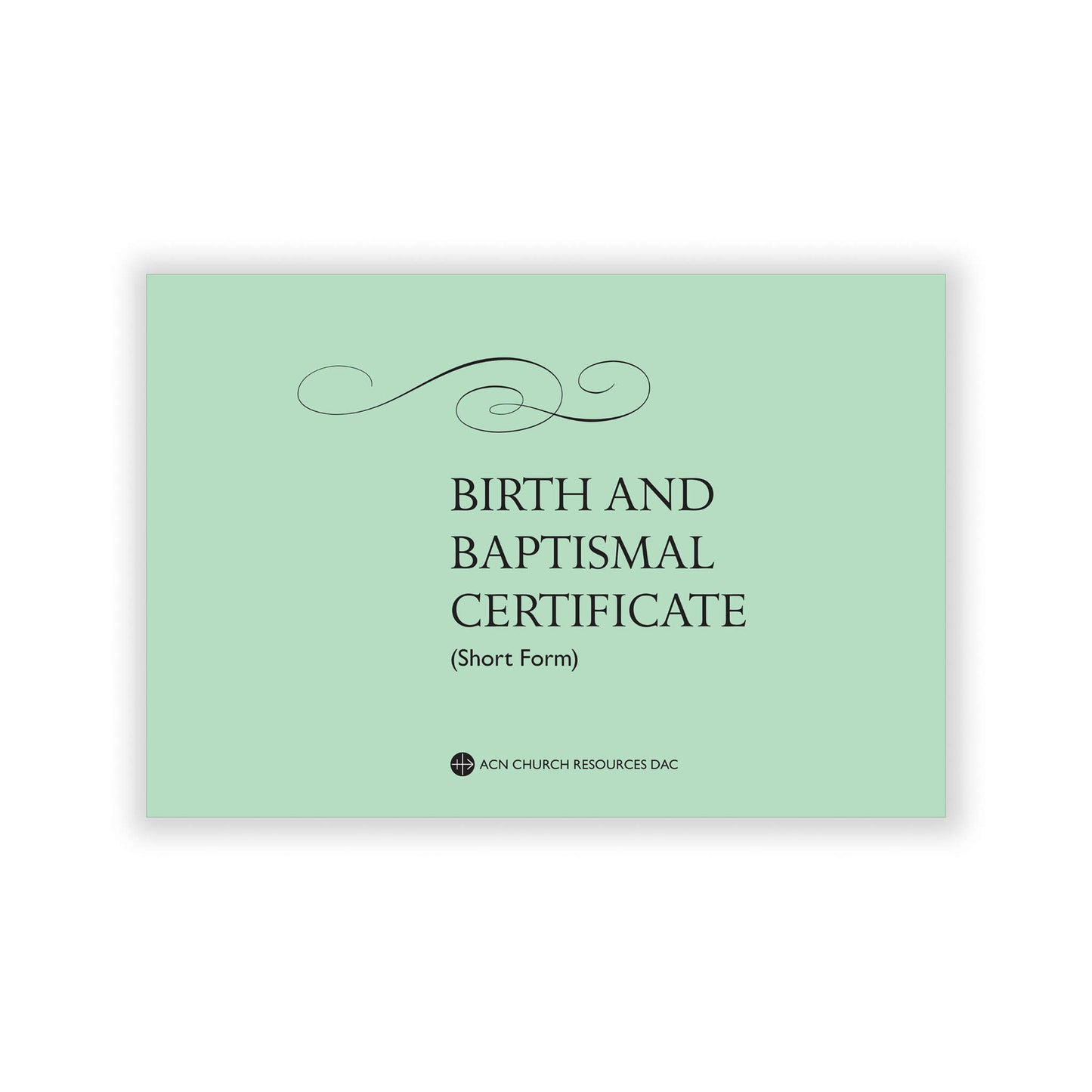 Short-form book of birth and baptism certificates summarizing key sacramental details.