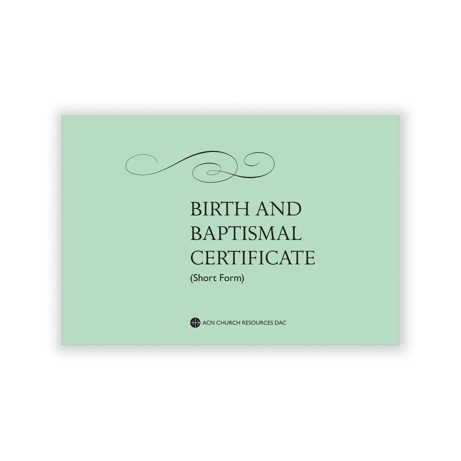 Short-form book of birth and baptism certificates summarizing key sacramental details.