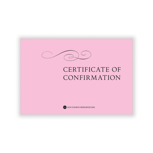 Confirmation certificate book for recording sacrament of Confirmation.
