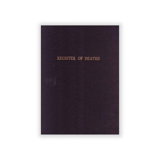 100-leaf death register for recording deaths in the parish.