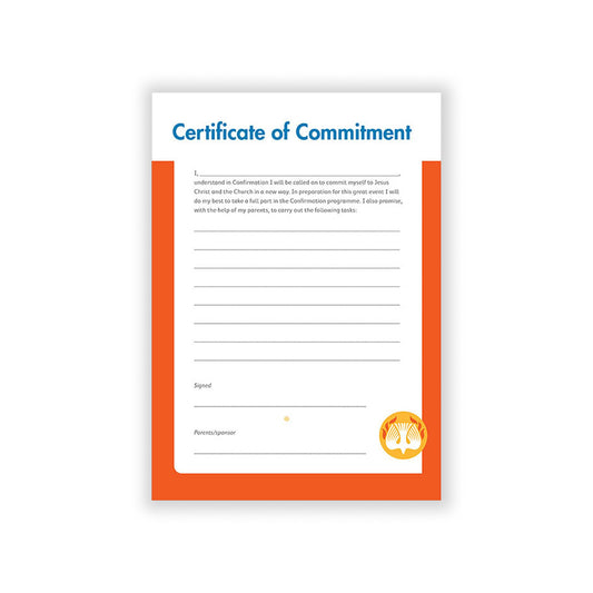 Certificate affirming commitment to Confirmation preparation.