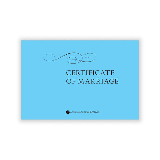 Marriage certificate book for documenting wedding sacraments.