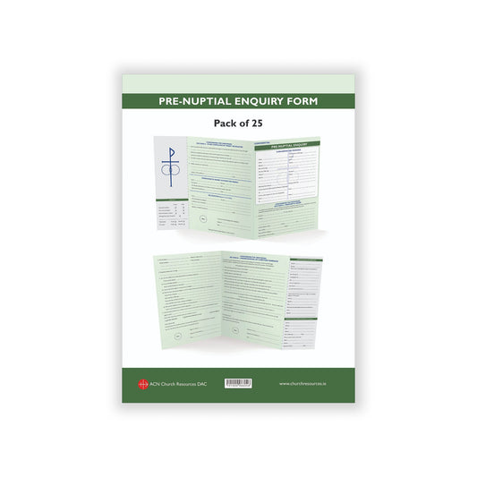 Pack of 25 pre-nuptial enquiry forms for marriage preparation.