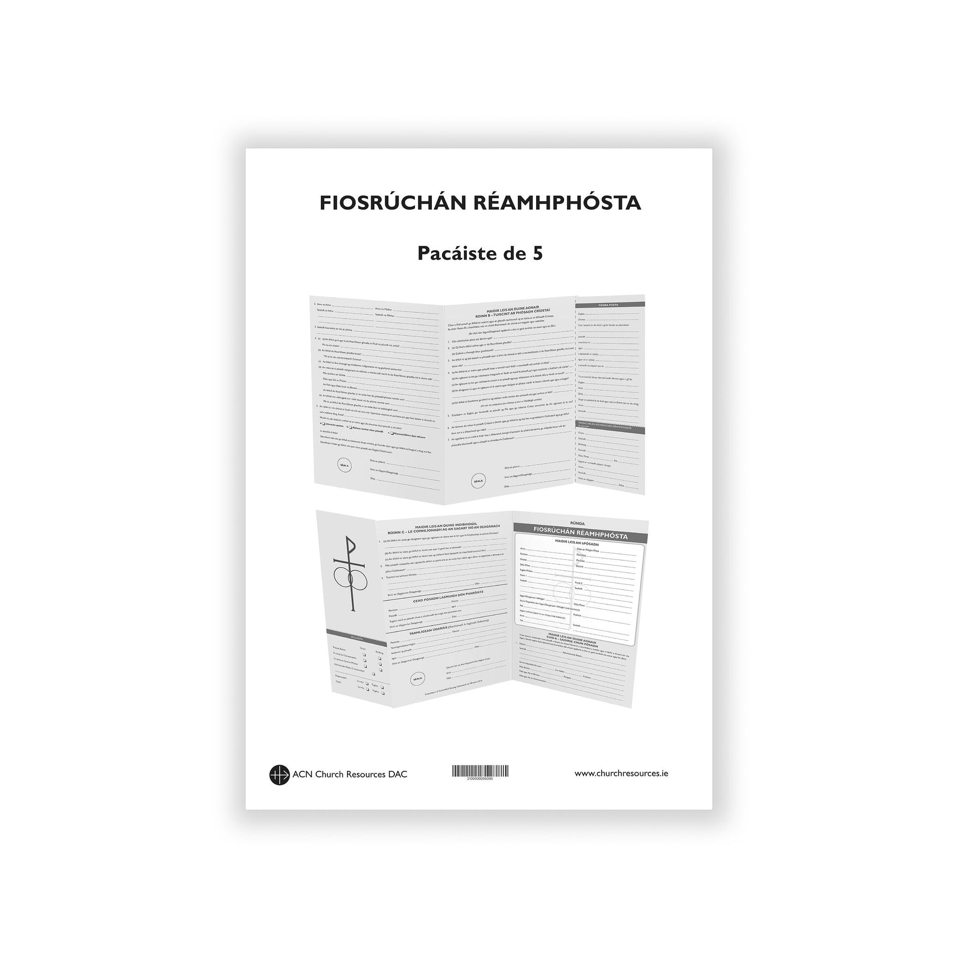 Pack of 5 pre-nuptial enquiry forms in Irish.