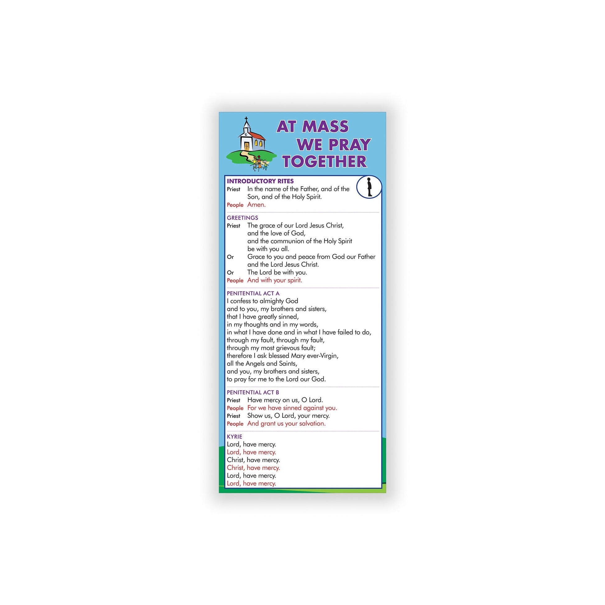 English-language Mass card for children.