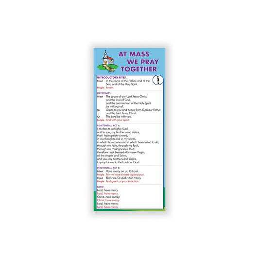 English-language Mass card for children.
