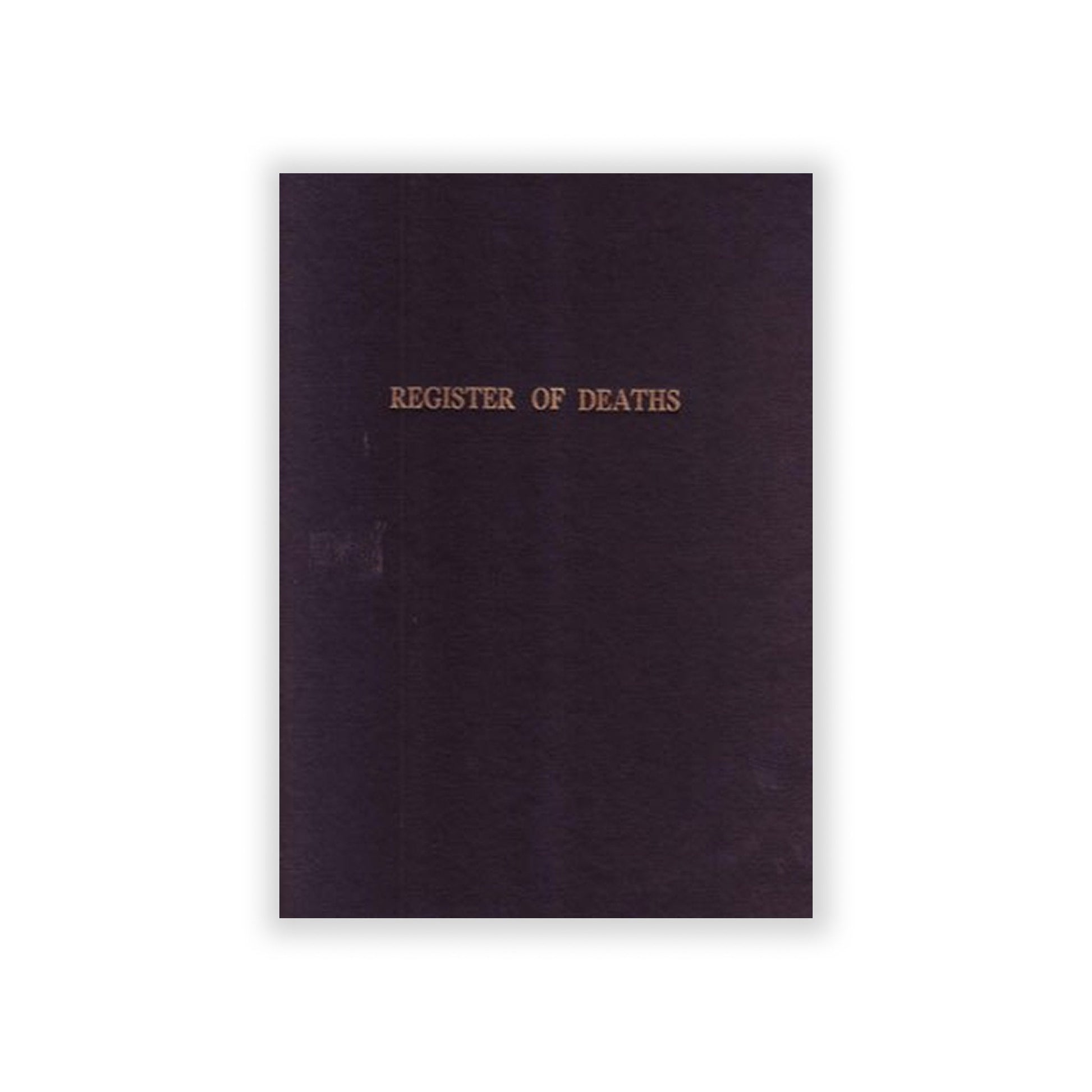 100-leaf death register for recording deaths in the parish.