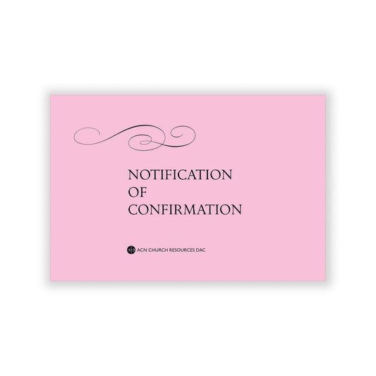 Notification of Confirmation Certificate book
