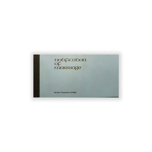 Notification of Marriage certificate book for official parish marriage notices.